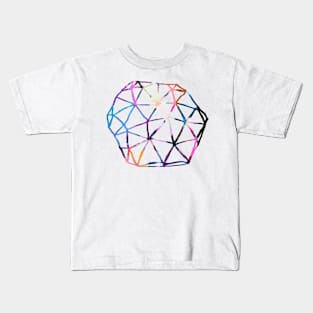 Original Sketchy Geometric Paper-Cut Art in Rainbow Kids T-Shirt